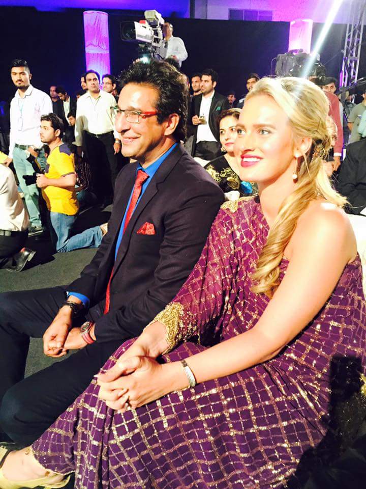 Waseem Akram With Wife at PSL Launch - Cricket Images & Photos