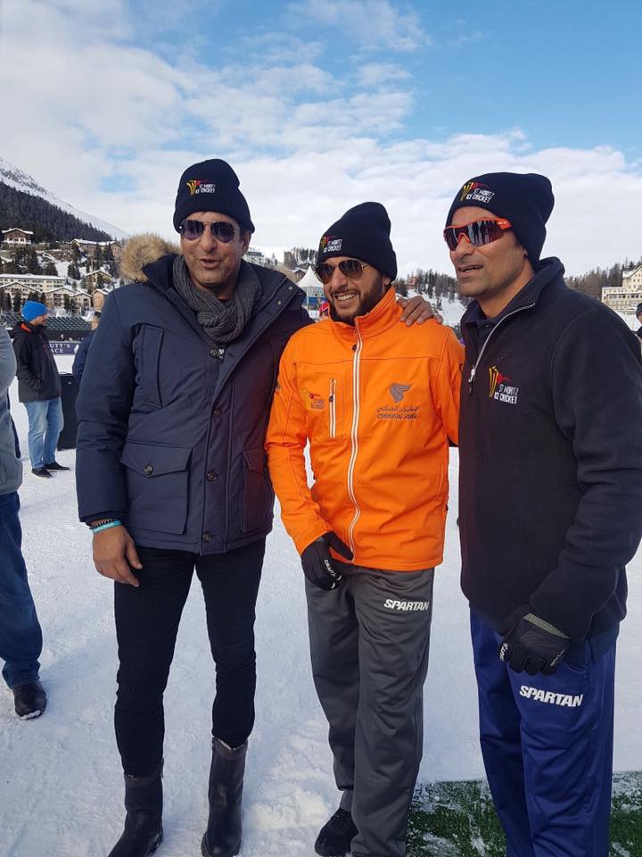 Wasim Akram, Afridi & Mohammad Kaif In Switzerland For Ice Cricket Challenge