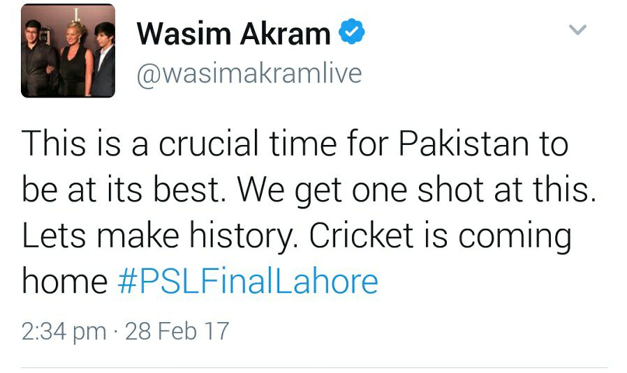 Wasim Akram Tweet