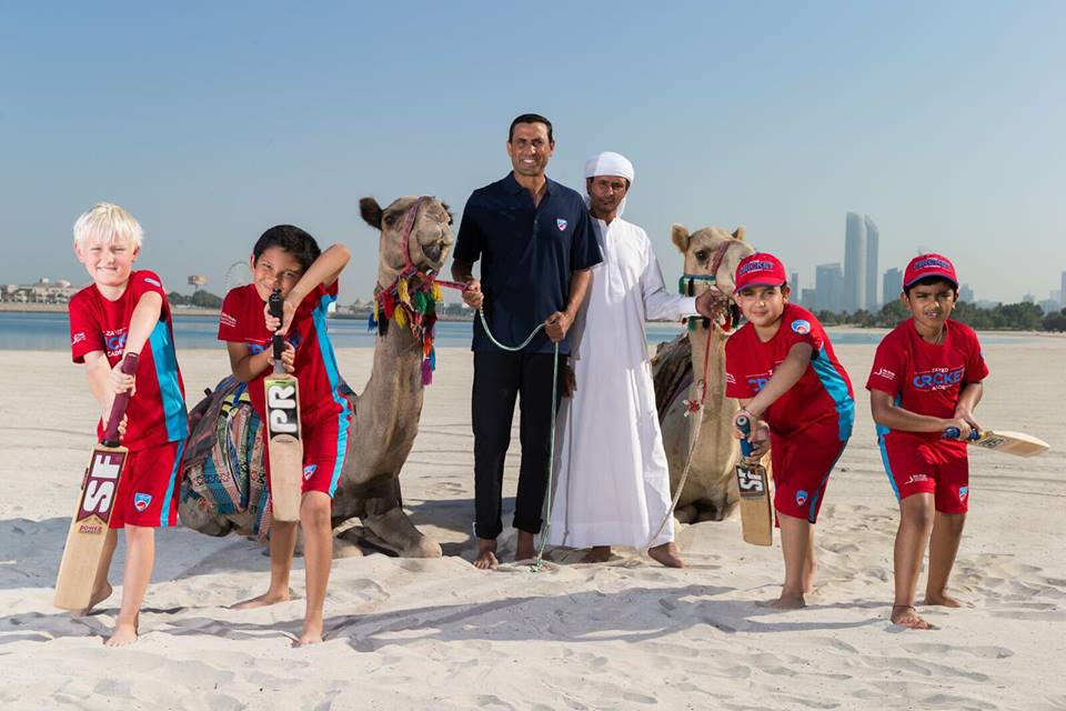 Younis Khan & Raheem Shah During A Shoot For Abu Dhabi Cricket