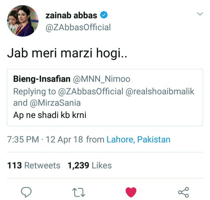 Zainab Abbas Tweets