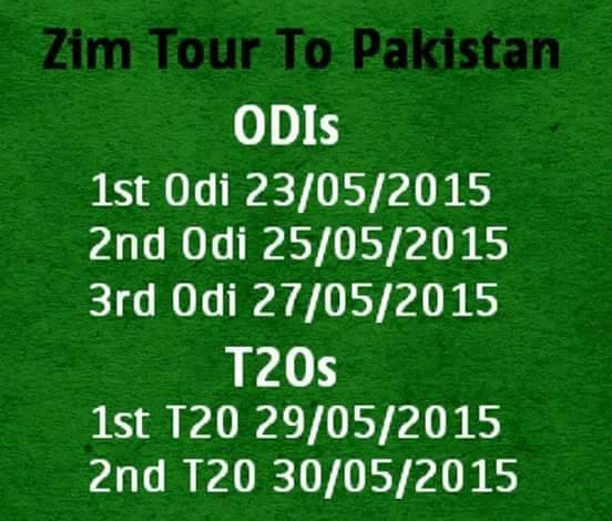 Zimbabwe's Tour To Pakistan
