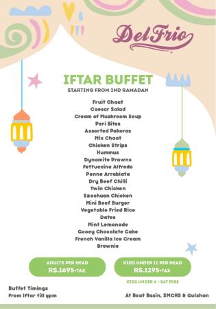 Del Frio Iftar And Sehri Deals 2022