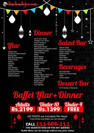 Kababjees Iftar deals 2018