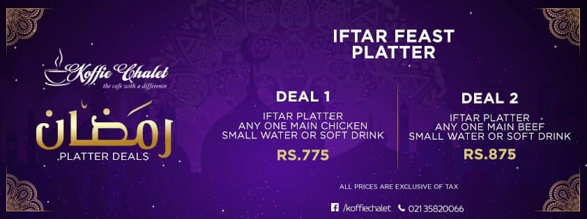 Koffie Chalet Iftar Deal 2019
