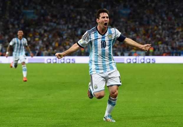 Argentina Captain Lionel Messi Celebrates Scoring