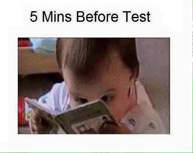 5 Mins Before Test