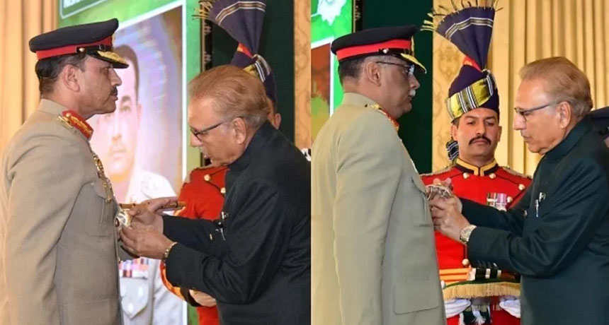 Arif Alvi honours COAS Syed Asim Munir with Nishan e Imtiaz