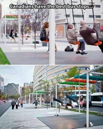 Bus Stop In Canada