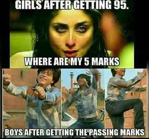 Girls After Getting 95 marks