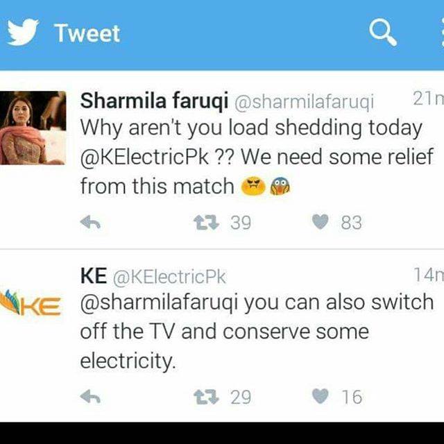K-electric historical reply to Sharmeela Farooqui