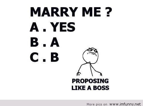 Marriage proposing like a boss