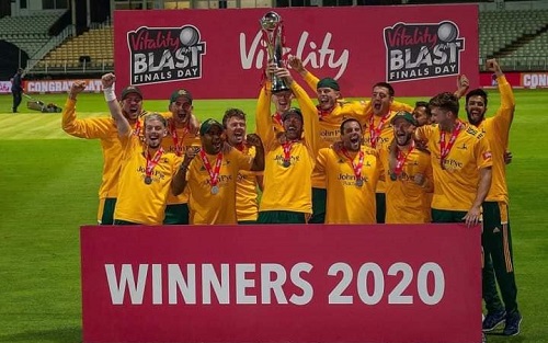 Nottinghamshire Lifted The Trophy Of Vitality Blast 2020