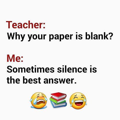 Silence is the best answer