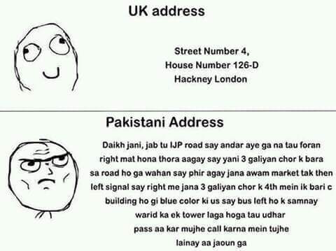 Uk Address vs Pak Address
