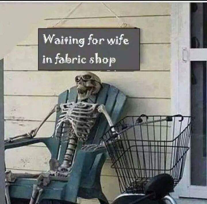 Waiting For Wife In Fabric Shop Funny Images & Photos