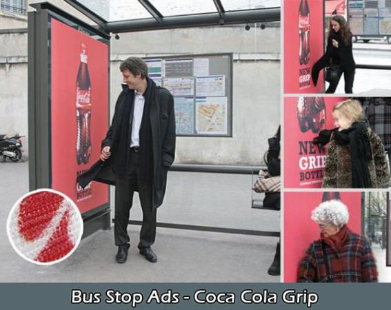 bus stop ads-coca cola grip