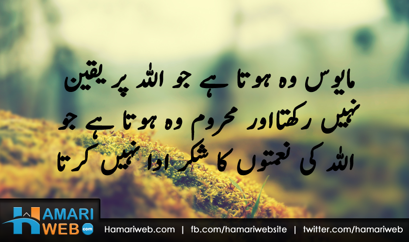 Mayoos Wo Hota Hai Jo Allah Pe Yaqeen Nahi Rakhta