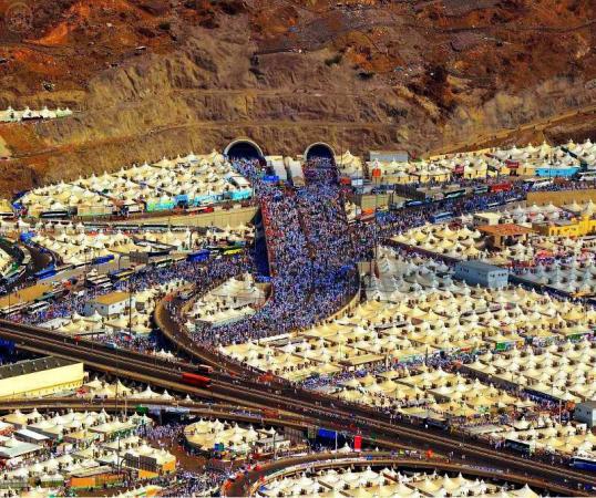 Sky View Picture of all the People Performing Hajj