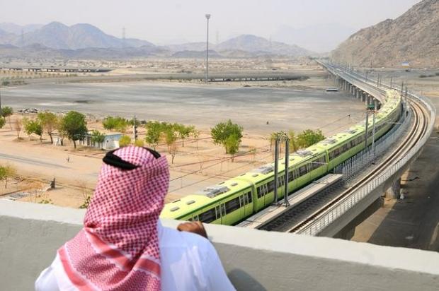 Trains for Hajj Pilgrimage in Maakah, Saudi Arabia