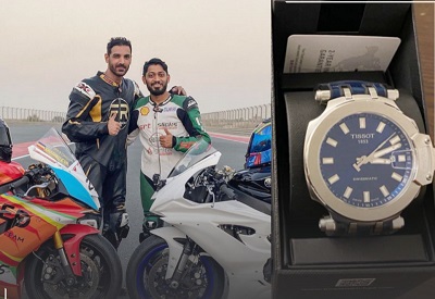John Abraham Rides With Pakistani Racer, Gifts Him An Expensive Watch
