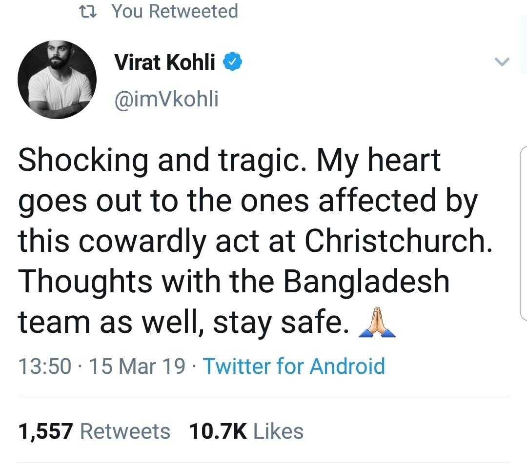 Virat Kohli Tweets On The Tragic Incident - Miscellaneous Images & Photos