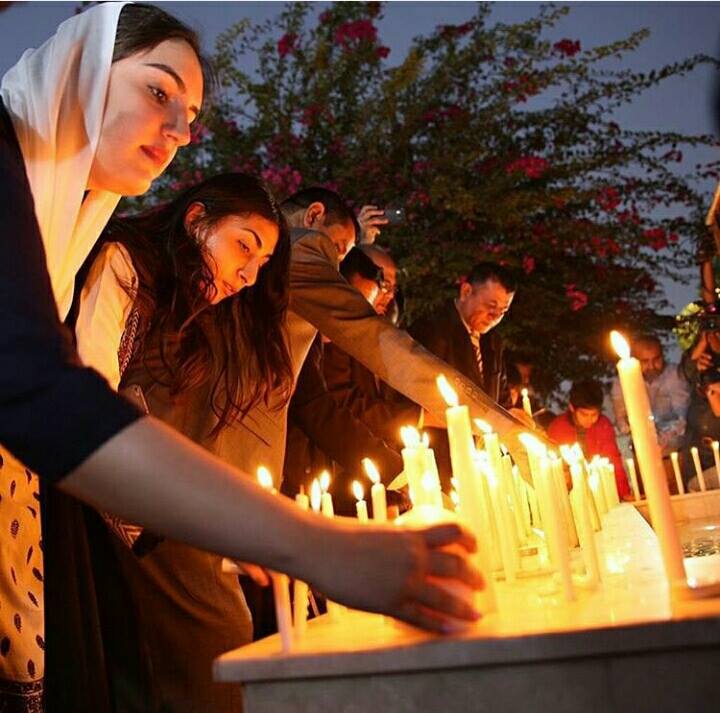 ‪‎Bakhtawar‬ ‪Bhutto‬ at candelelight vigil for ‪‎Aps‬ at the ‎Pakistan‬ ‪consulate‬ in the ‪UAE‬
