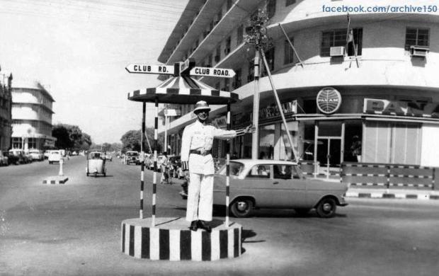 1960s Club Road & newly built Hotel Metropole Karachi, Sindh, Pakistan