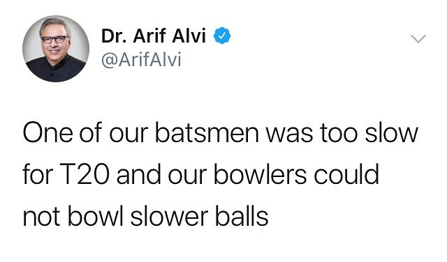 Arif Alvi Reacts To Pakistan’s Defeat In The Second Twenty20 Against South Africa