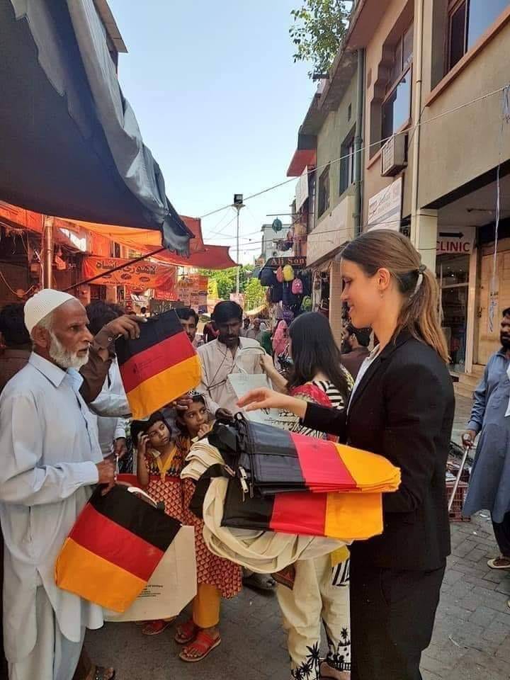 German Embassy Staff Distributes Cloth Bags After Plastic Ban