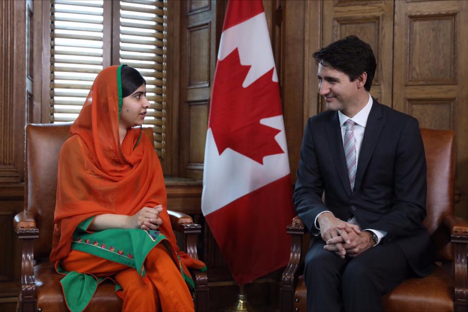 Malala Yousafzai With Canadian PM