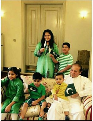 Prime Minister Celebrating ‪‎Jashan e Azadi‬ With His Grand ‪‎Children‬