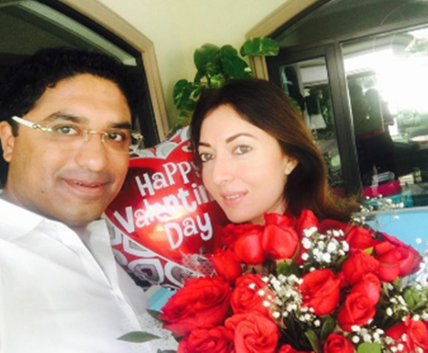 Sharmeela Farooqui with her husband celebrating valentines Day