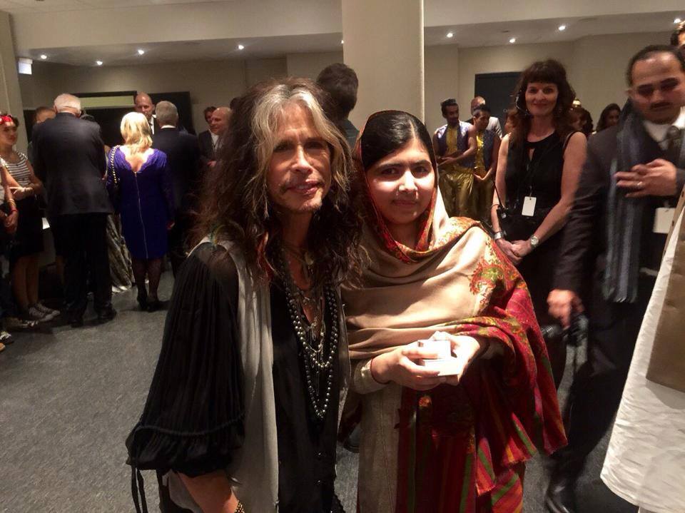 Aerosmith's Steven Tyler With Malala At Nobel Peace Prize Awards