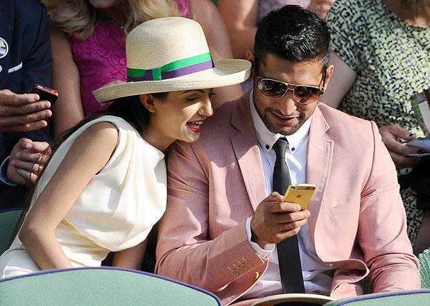 Amir Khan takes Faryal Makhdoom out to Wimbledon