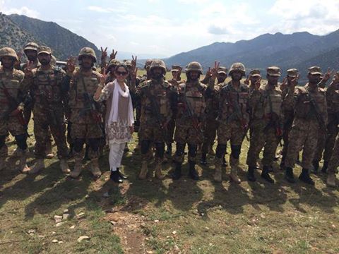 Gharida Farooqi With Troops in Forward Operating Area