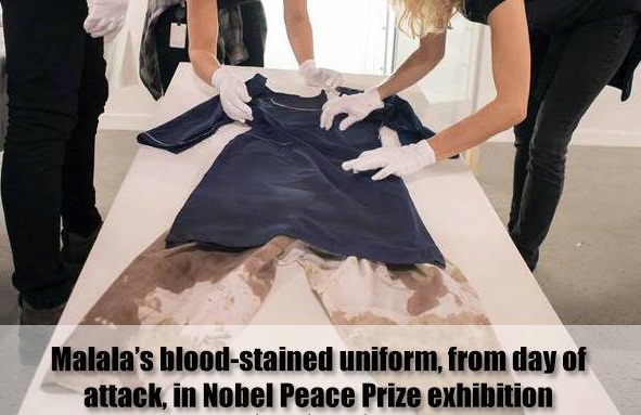 Malala Blood Stained Uniform At Nobel Prize Exibition