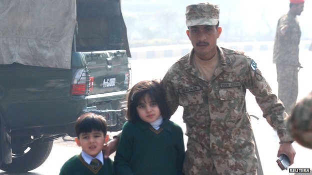 Troops Helped Children To Evacuate From The School
