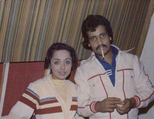 Umar Sharif with actress model Arzoo in 1978