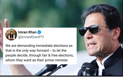Former PM Imran Khan Demands Immediate Elections