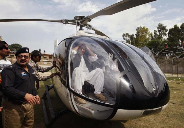 Imran Khan while boarding a Helicopter
