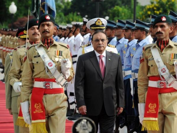President Asif Ali Zardari was given a farewell guard of honour