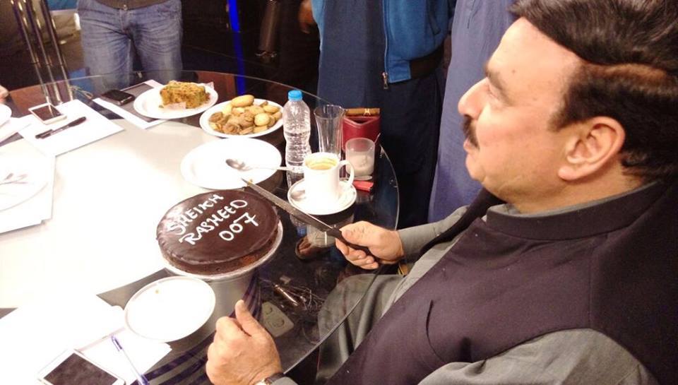 Sheikh Rashid Cutting His Birthday Cake As 007