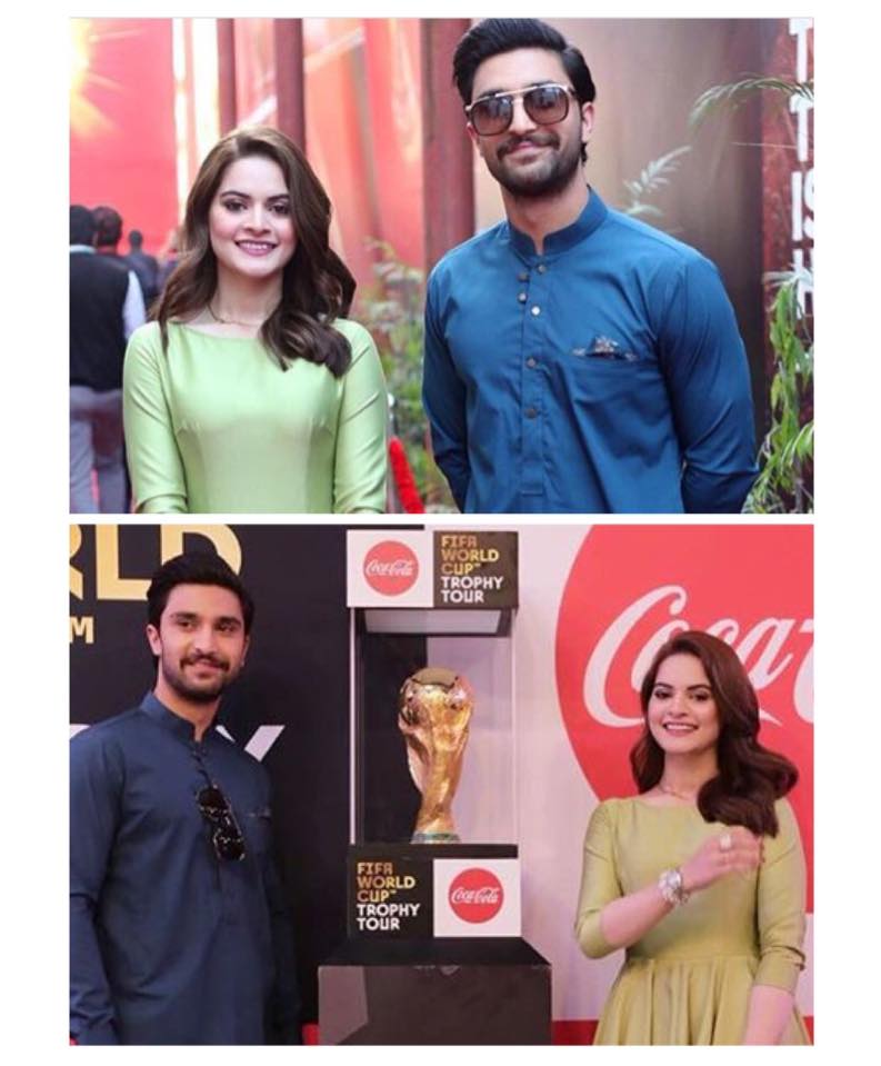 Ahad Raza Mir & Minal Khan At FIFA Trophy Unveiling Ceremony