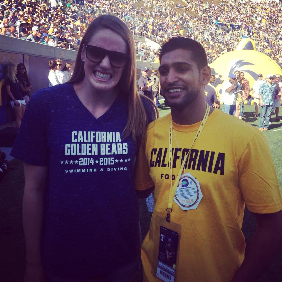Amir Khan With Missy Franklin Olympic Swimming Winner