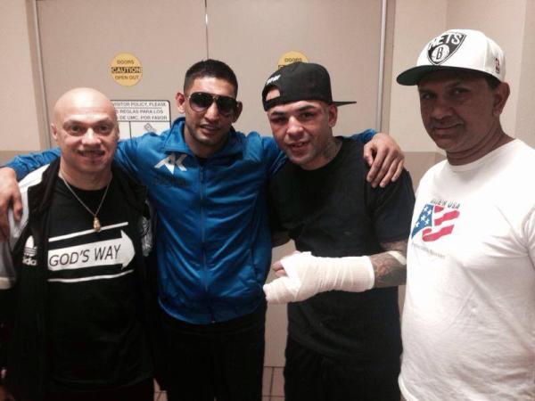 Boxer Amir Khan With Collazo At Hospital After Fight