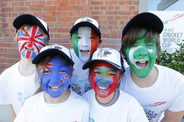 Children with Face Map 2015 World Cup