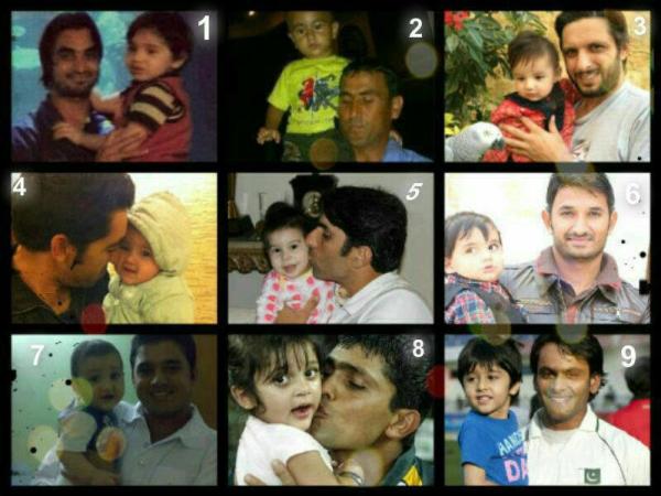 Cricketers with their kids