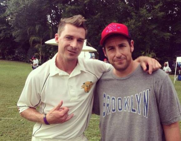 Dale Steyn with ‎hollywood‬ renowned actor Adam Sandler