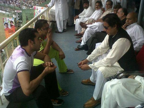 Imran & Sohaib during Peace Cricket match in Peshawar